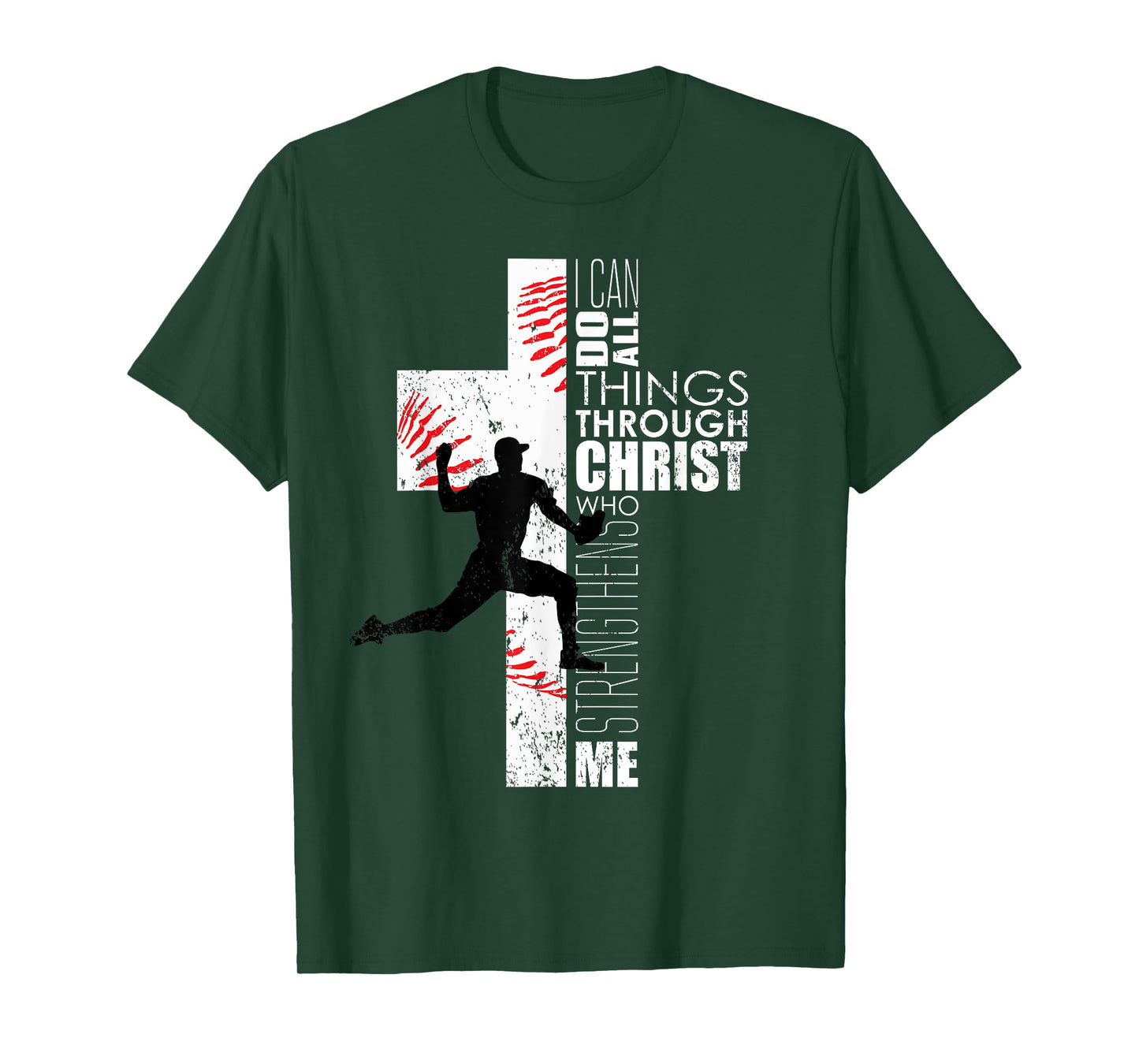 Christian Teen Boys Kids Baseball Pitcher Religious Graphic T-Shirt