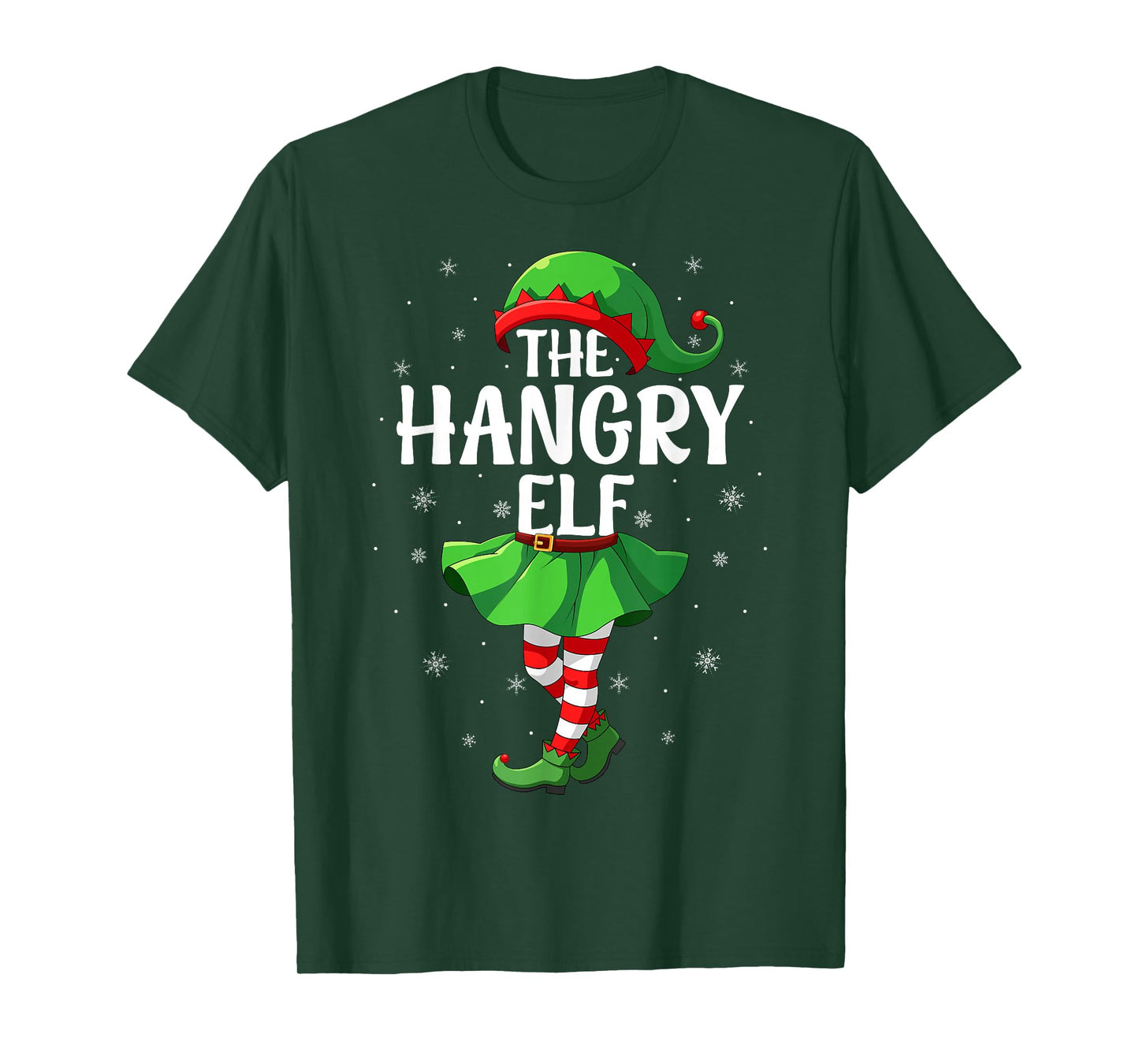 Hangry Elf Christmas Girls Women Elf Squad Xmas Family T-Shirt