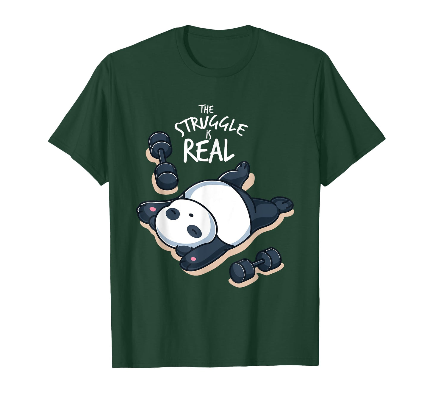 The Struggle Is Real Gym Workout Muscle Fit Panda Bear Panda T-Shirt