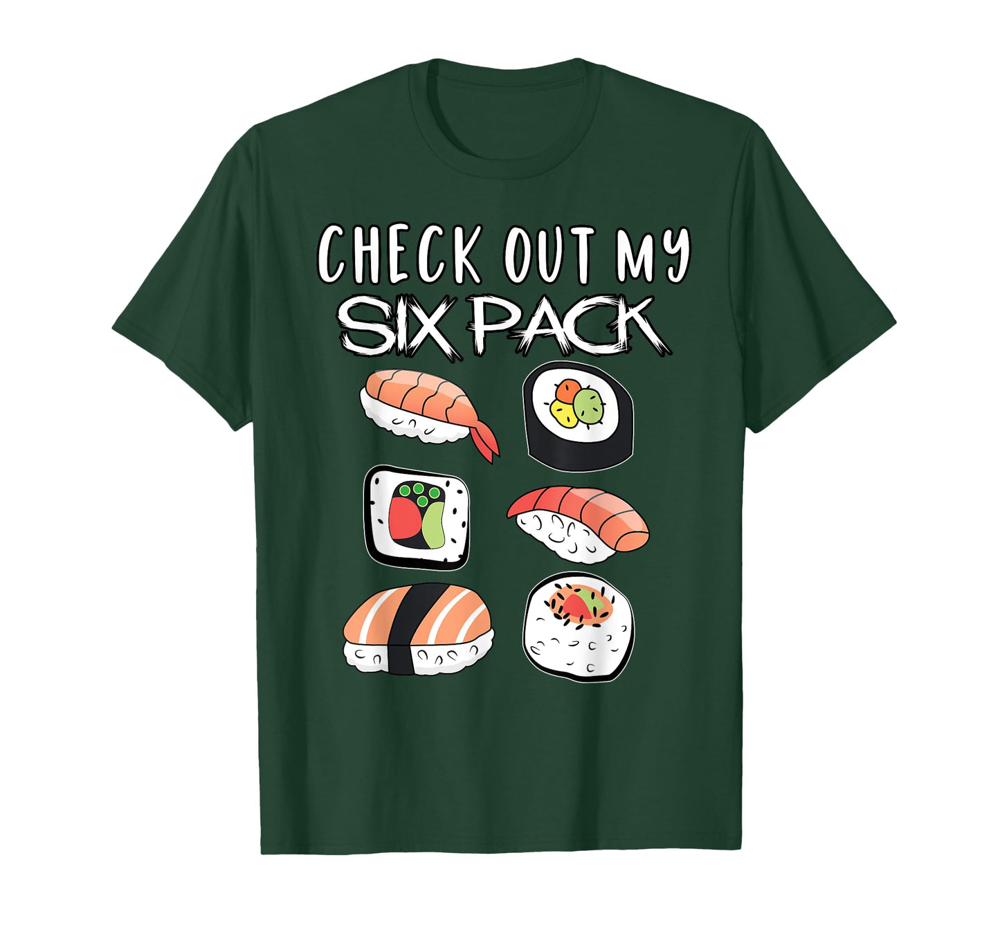 Funny Check My Six Pack Japanese Sushi Gift T-Shirt