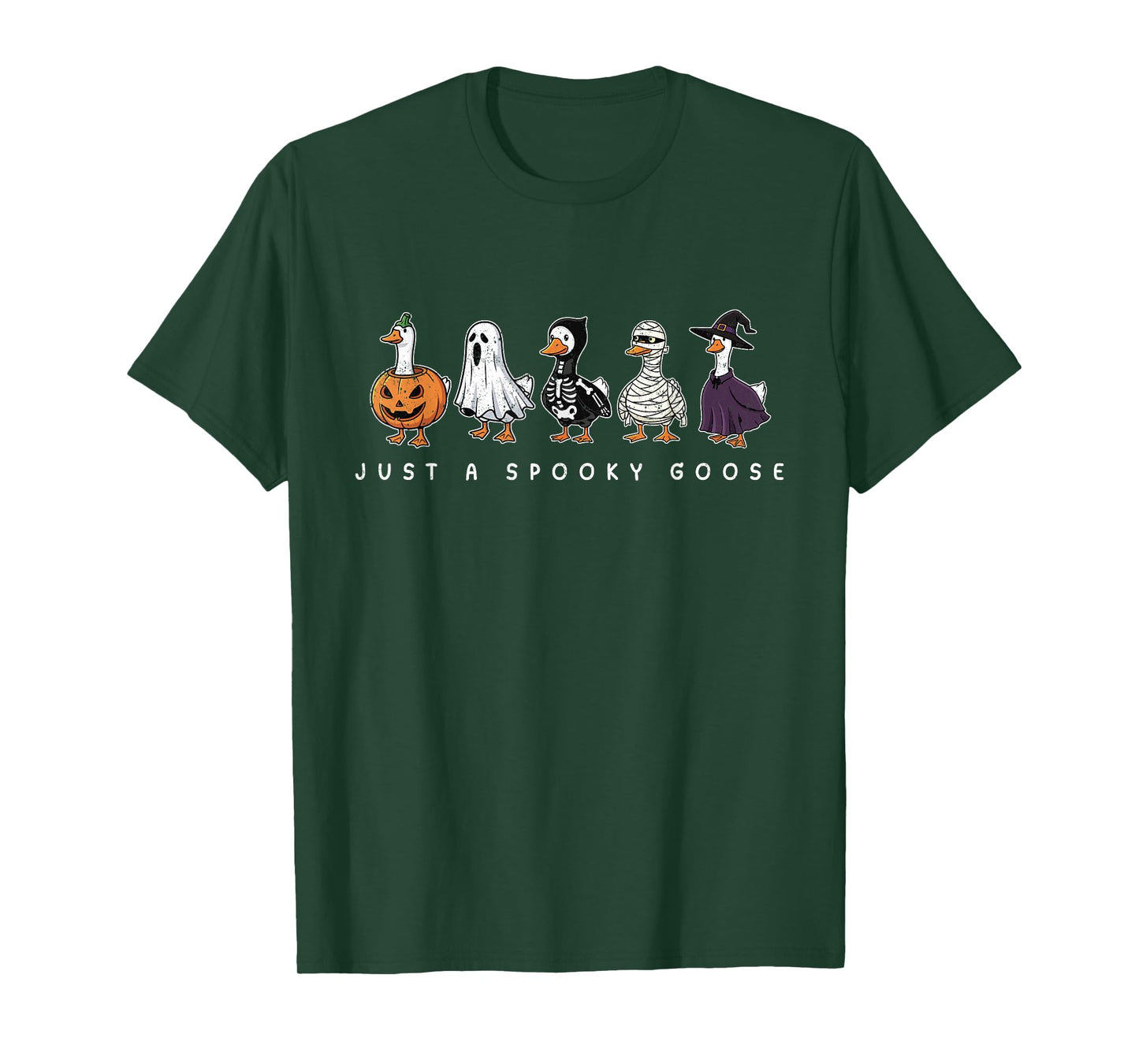 Just A Spooky Goose Halloween Ghost Goose Funny Halloween T-Shirt