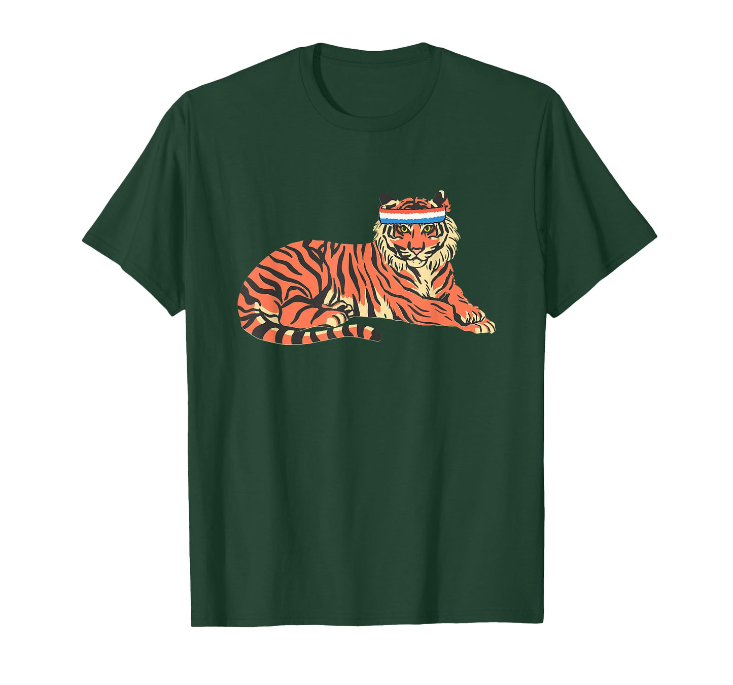 Tiger Shirt Tiger Wearing Sweatband T-Shirt