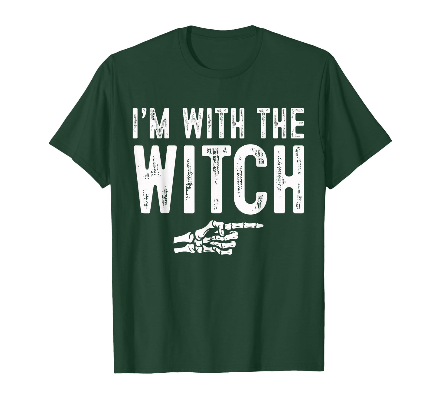 I'm with The Witch Easy Costume Halloween Couples Matching T-Shirt
