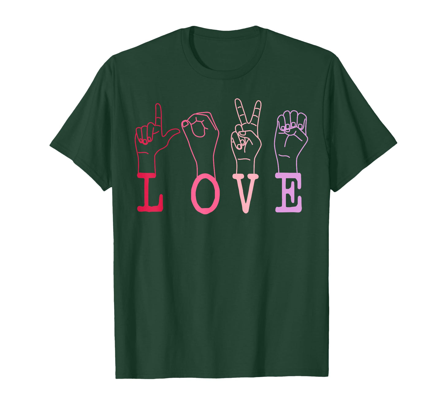 Vintage Valentine's Day Sign Language ASL Love Gift T-Shirt