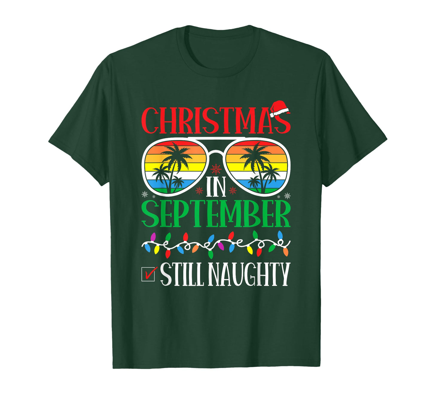 Christmas in September Still NaughtyHawaiian Tropical Santa T-Shirt