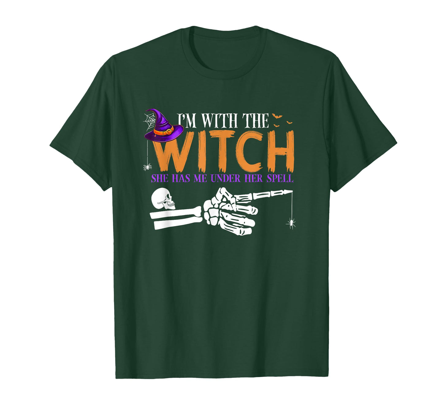 I'm with The Witch Funny Halloween Couple Costume Party T-Shirt