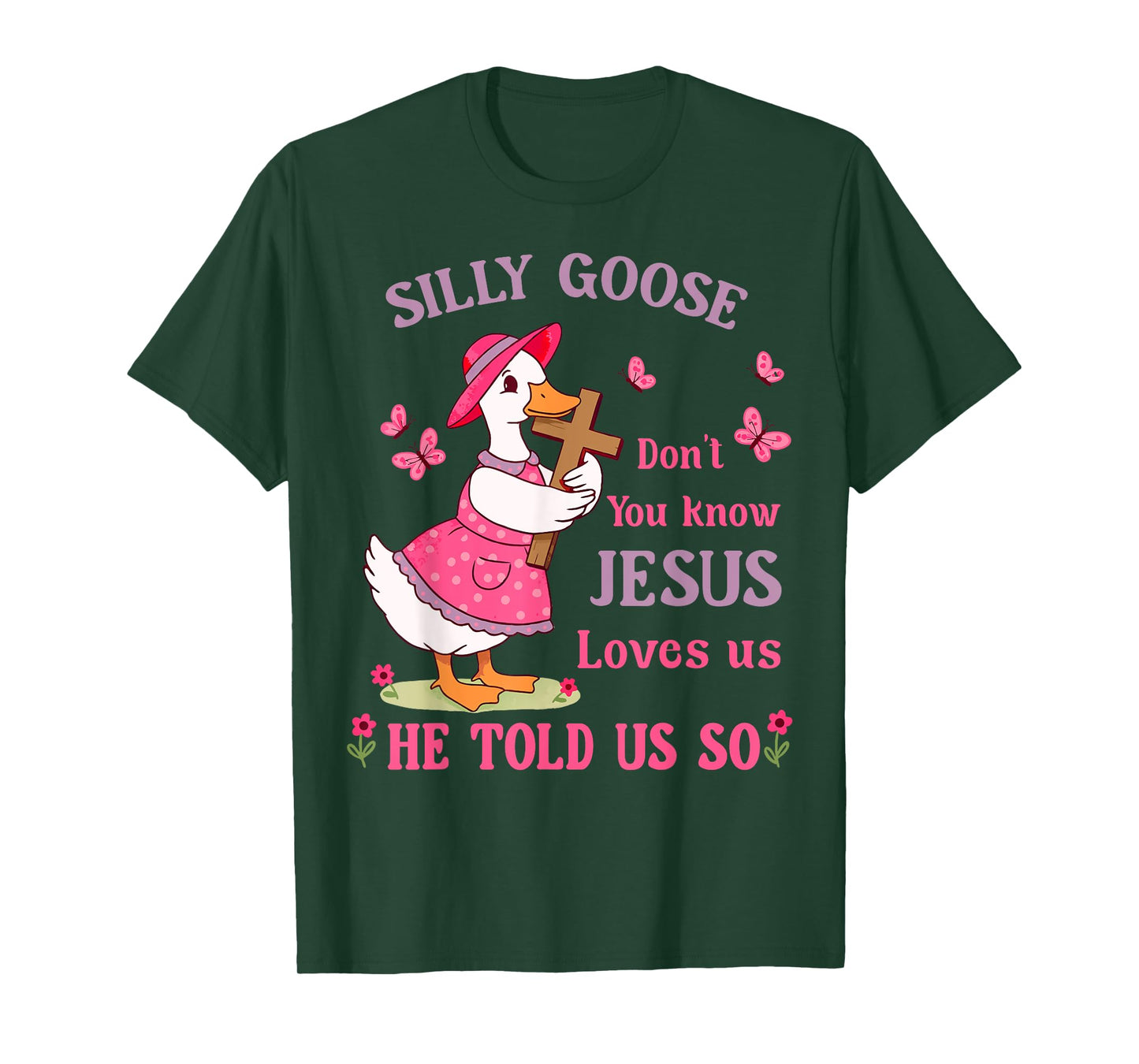 Christian Kids Silly Goose Jesus Loves You T-Shirt