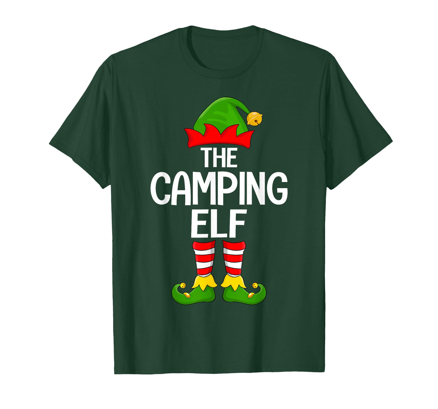 Camping Elf Xmas Matching Family Elf Squad Christmas T-Shirt