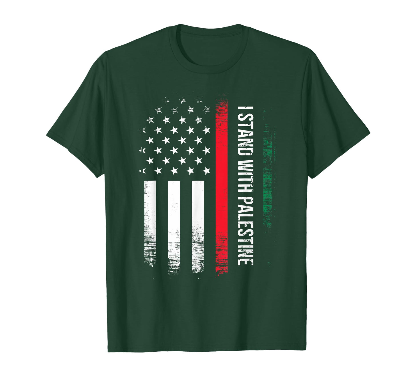 I Stand With Palestine American Flag Arabic Freedom Women Kids Men T-Shirt