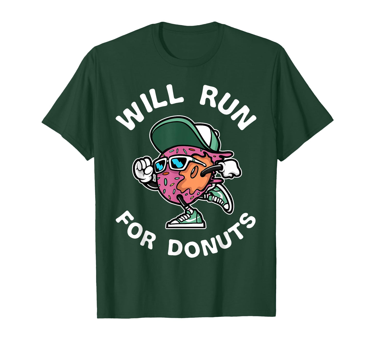 Runner WIll Run For Donuts Funny Runner Marathon Running T-Shirt