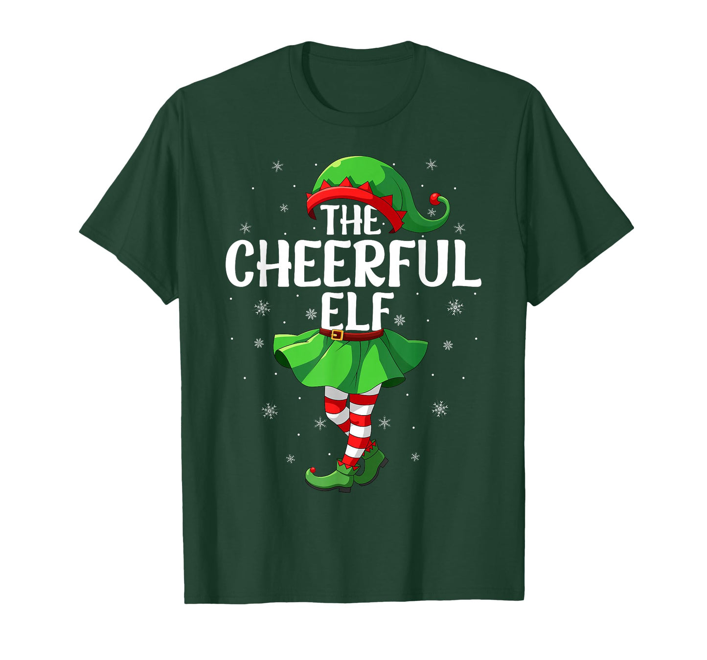Cheerful Elf Christmas Girls Women Elf Squad Xmas Family T-Shirt
