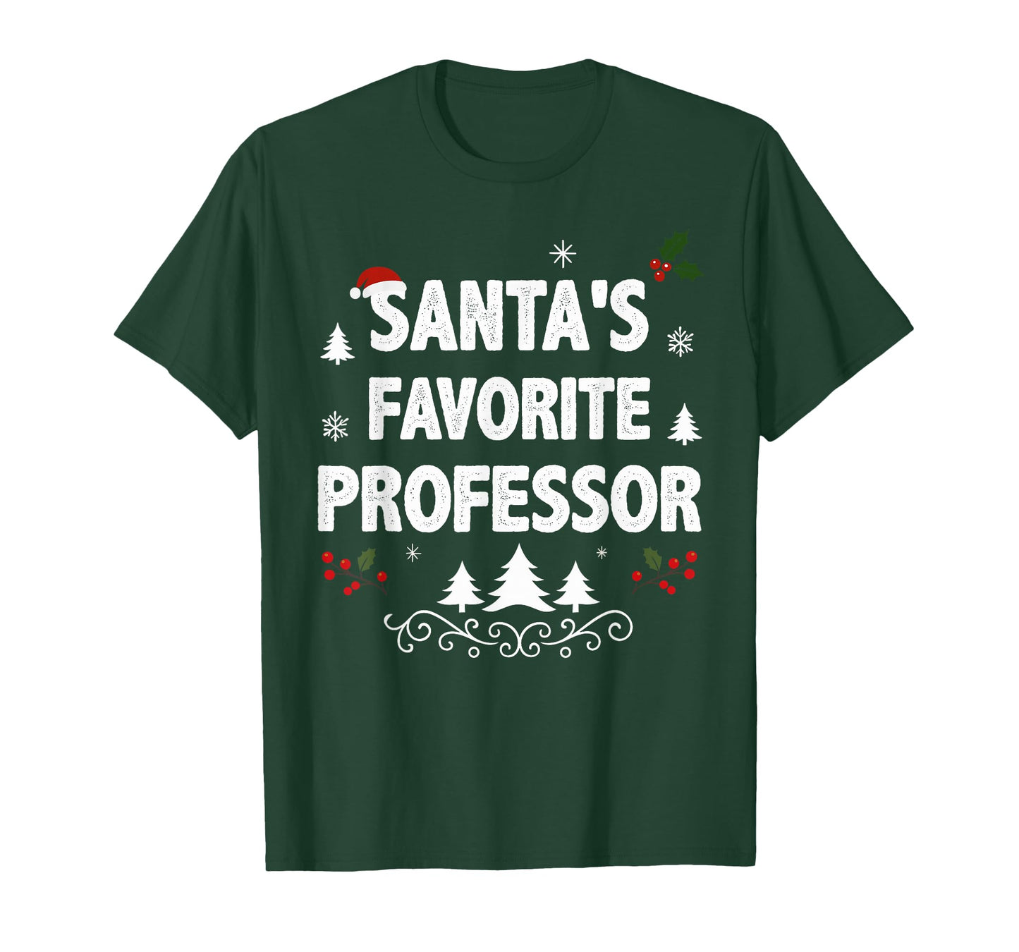 Santa's Favorite Professor Funny Holiday Christmas Pajamas T-Shirt