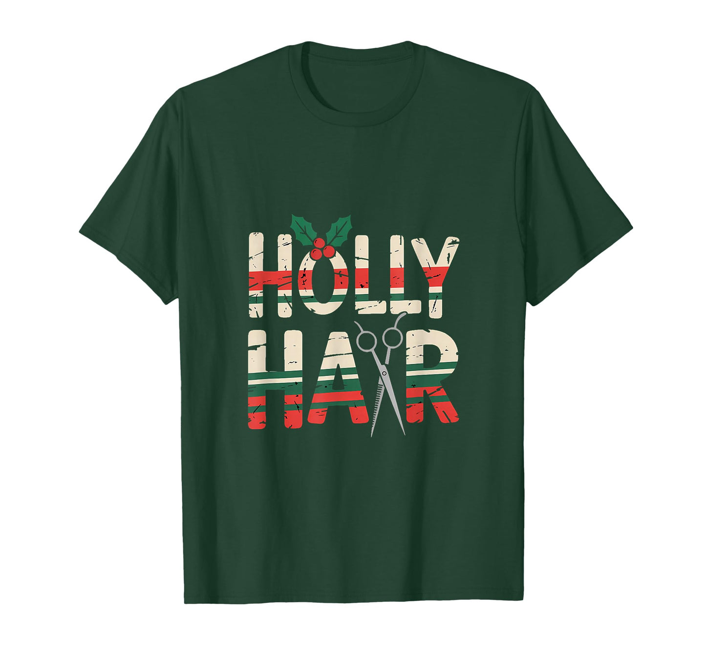 Witch Hairdresser Holly Hair Retro Christmas Style T-Shirt