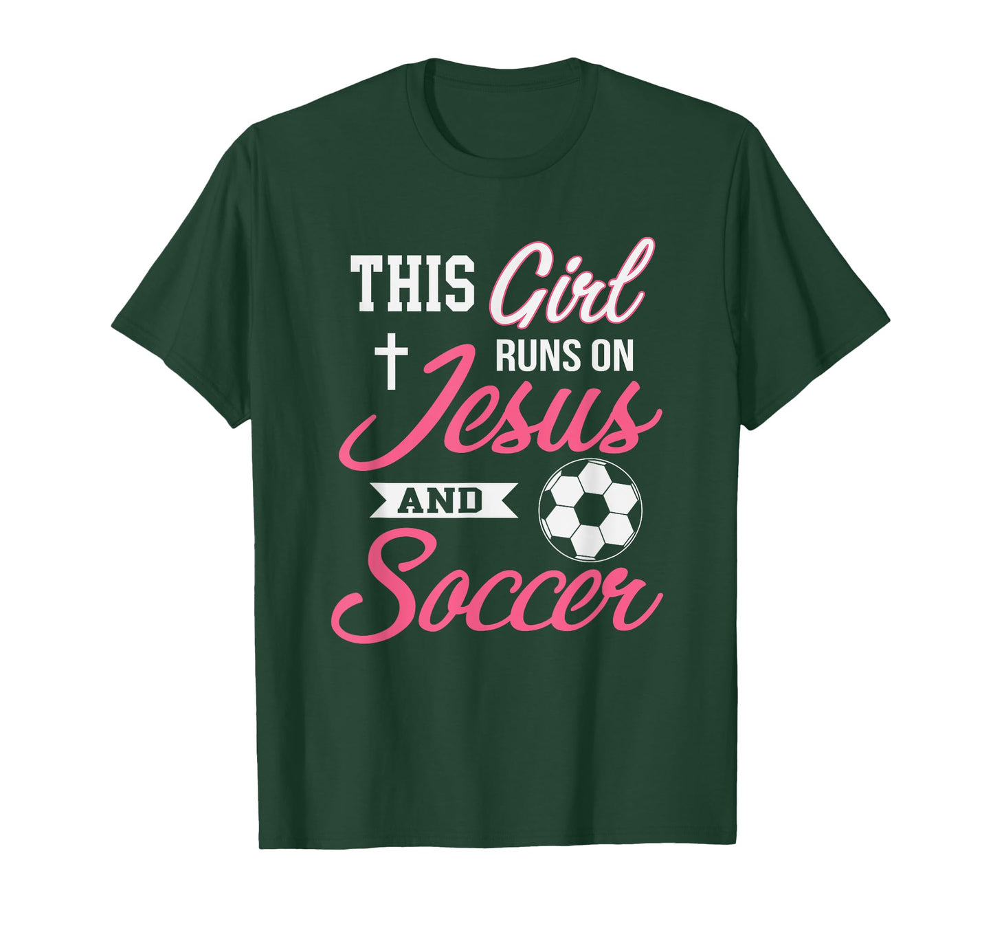This Girl Runs On Jesus and Soccer T-Shirt for Women T-Shirt