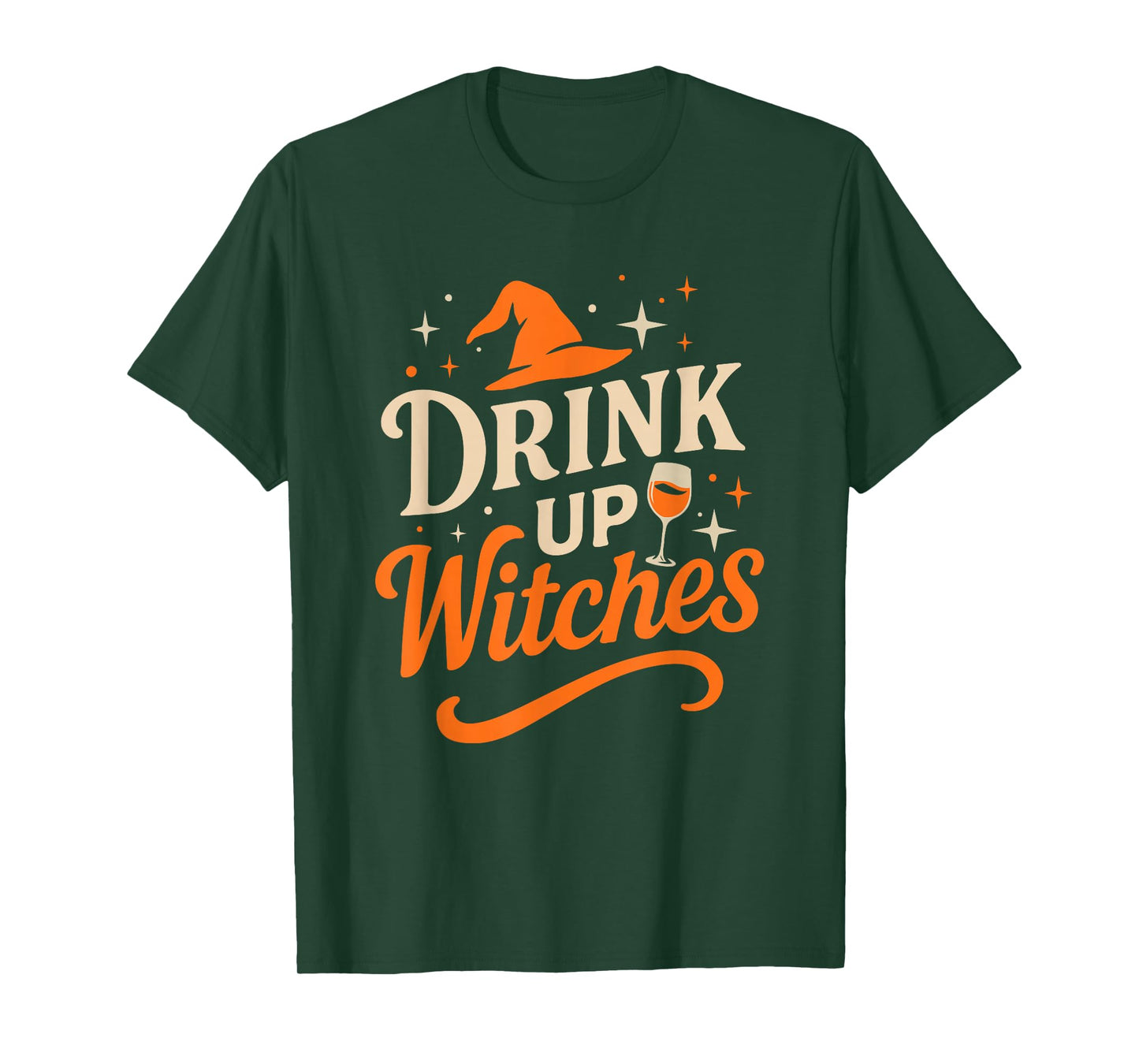 Drink Up Witches Wine Glass Halloween Bachelorette Drinking T-Shirt