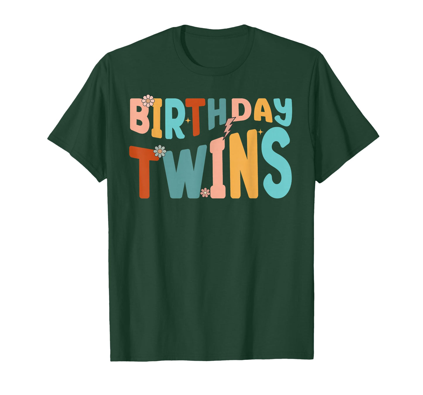 It's Our Birthday Twins Matching Girl's Women's Groovy Retro T-Shirt