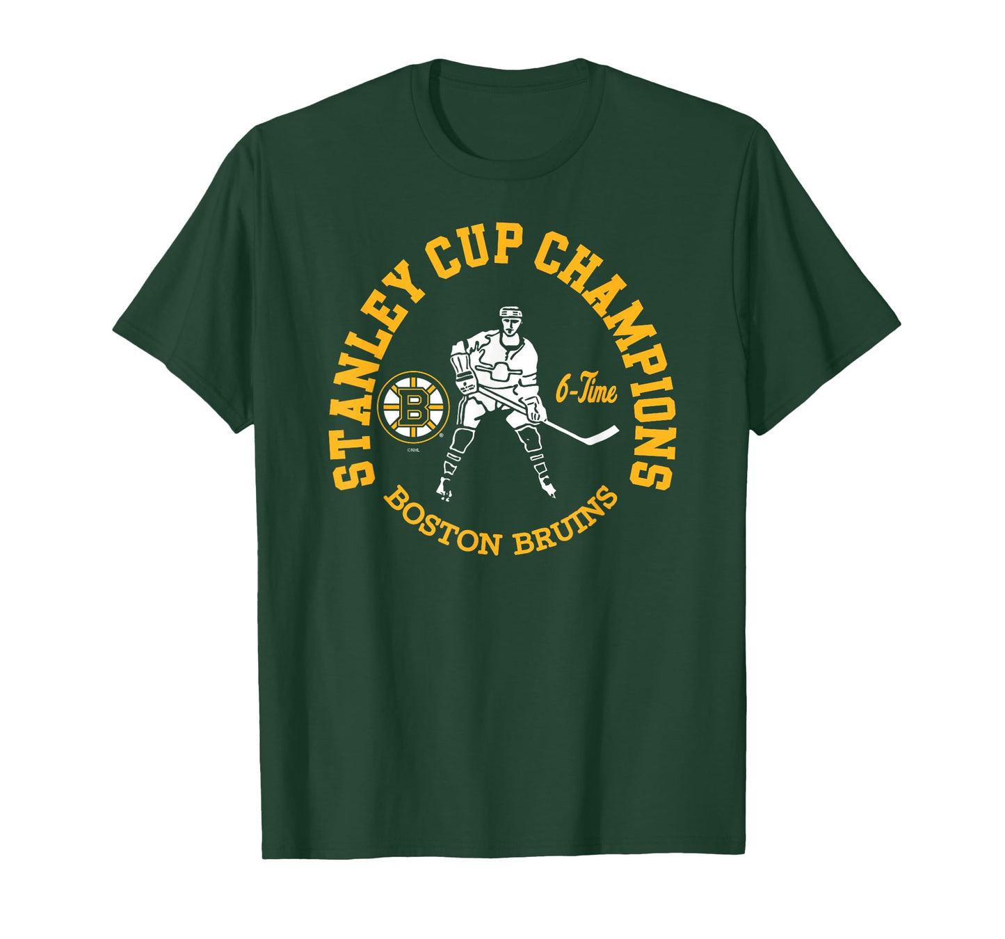 Boston Bruins Stanley Cup Champions 6-Time Black T-Shirt