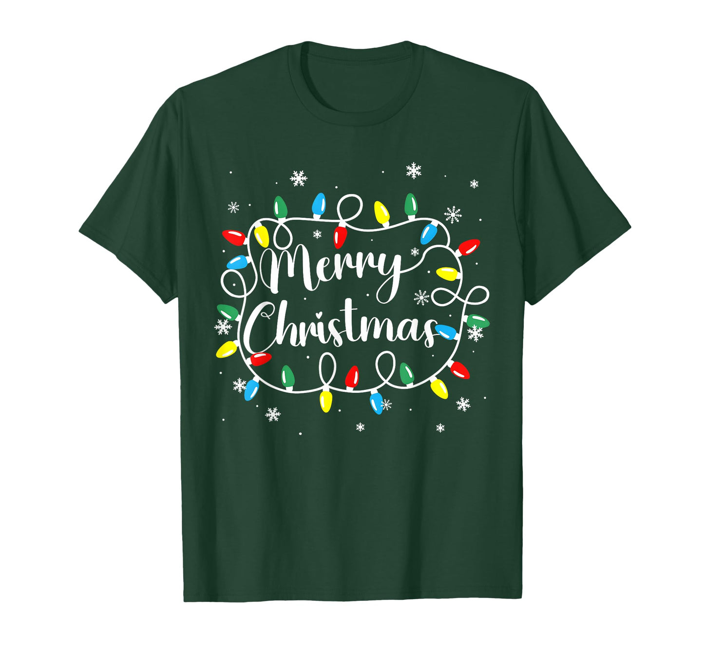 Merry Christmas Tree Light Pajamas Christmas Xmas Men Women T-Shirt
