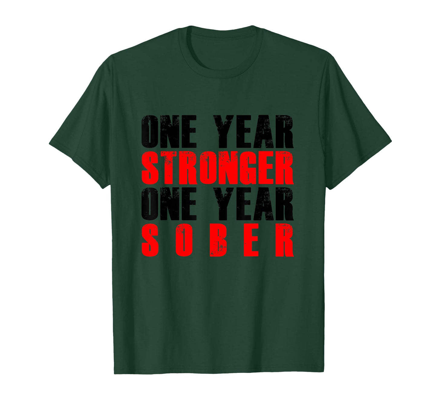 One Year Sober Stronger Tshirt Recovering Sobriety Gift T-Shirt