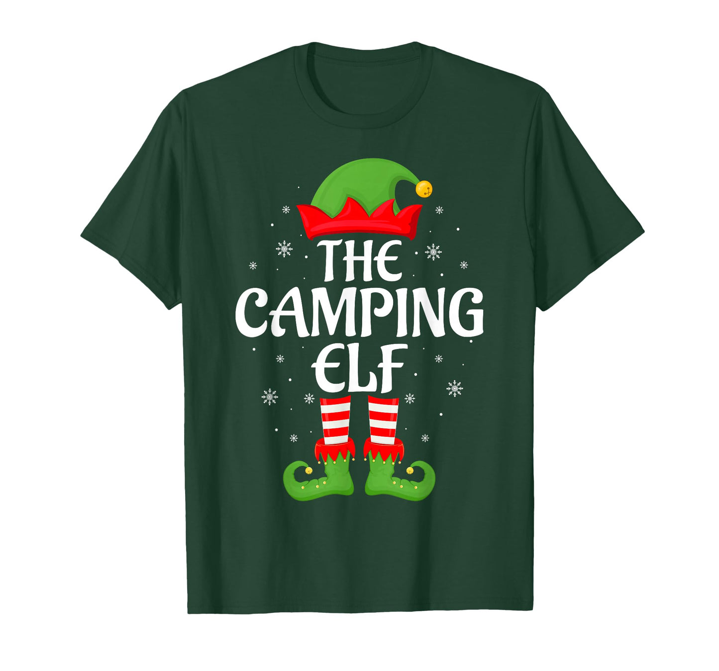 Camping Elf Xmas Family Matching Elf Squad Christmas T-Shirt