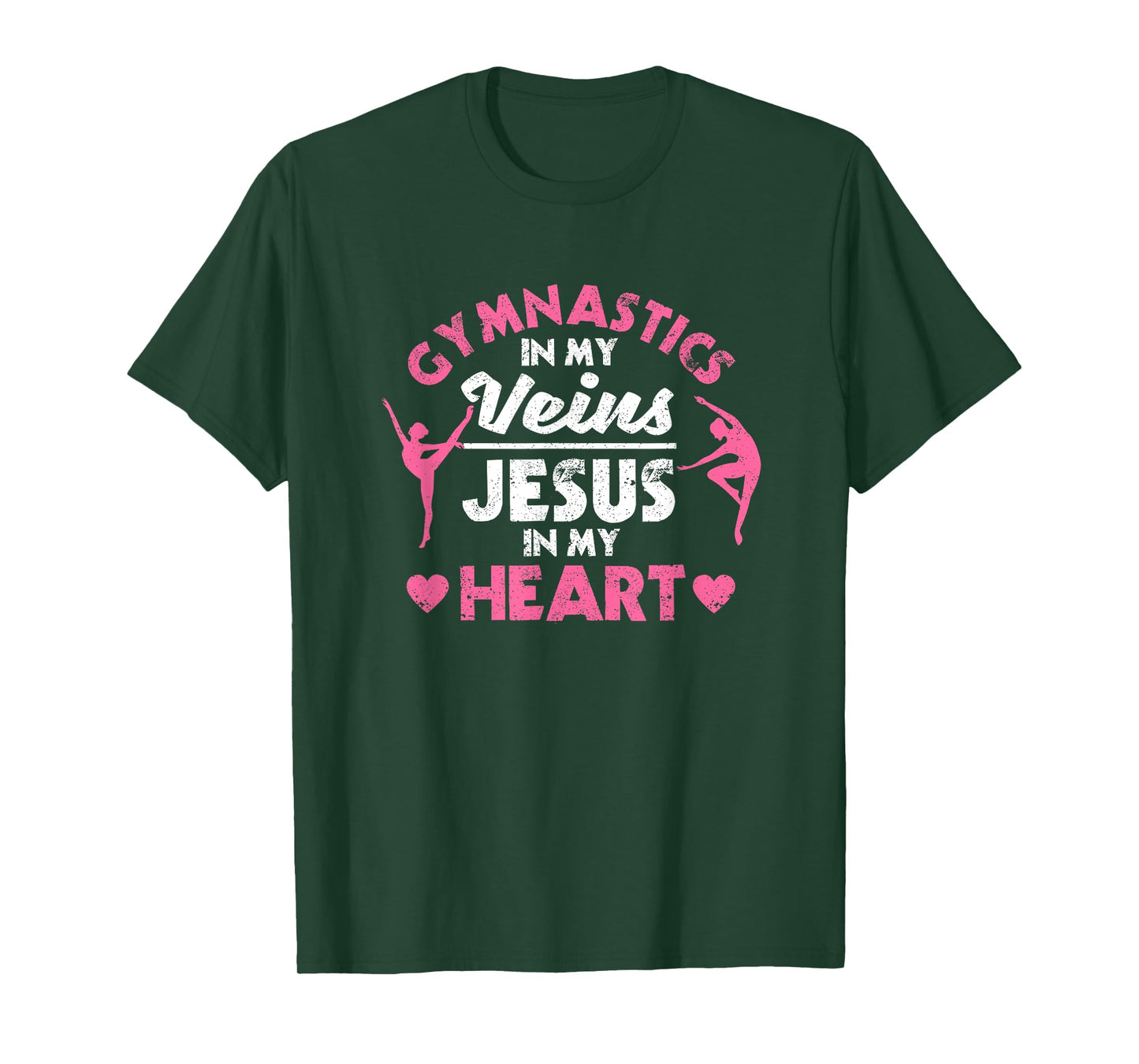 Gymnastics In My Veins Jesus In My Heart Christian Gymnast T-Shirt