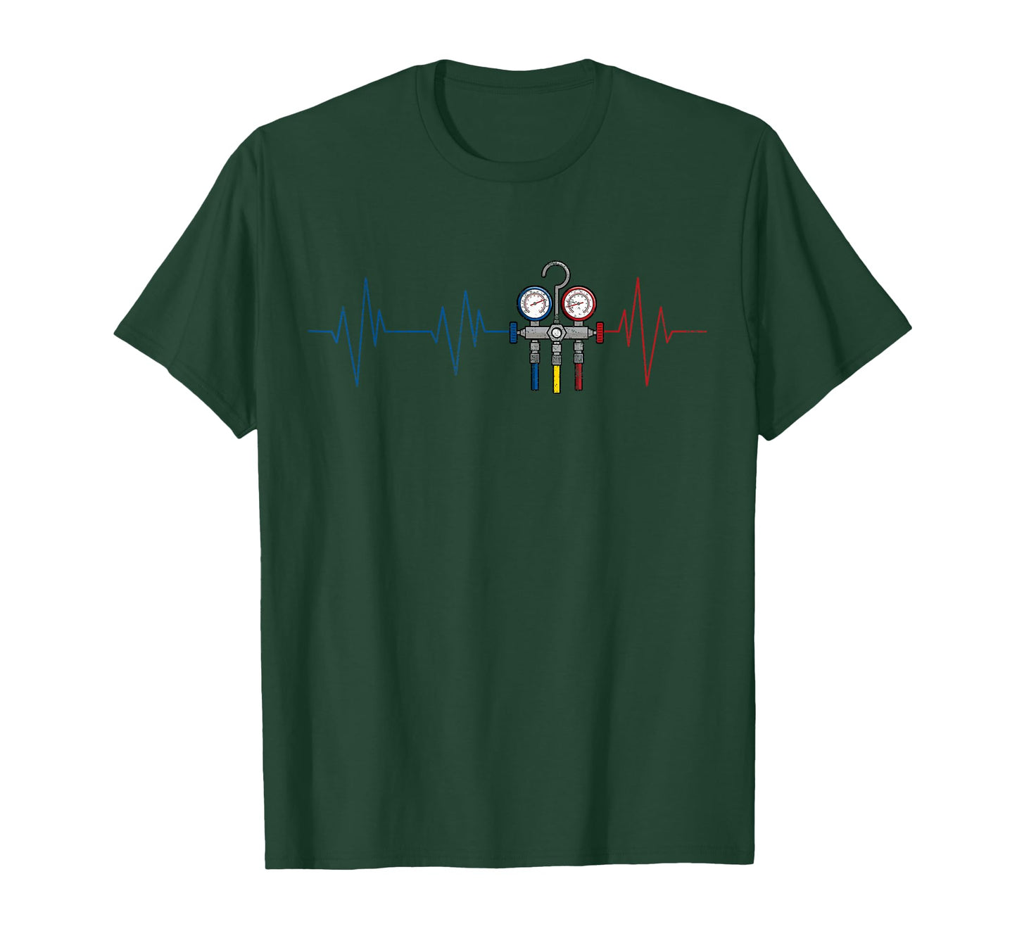 HVAC Technician EKG Heartbeat Vintage Funny HVAC Tech T-Shirt