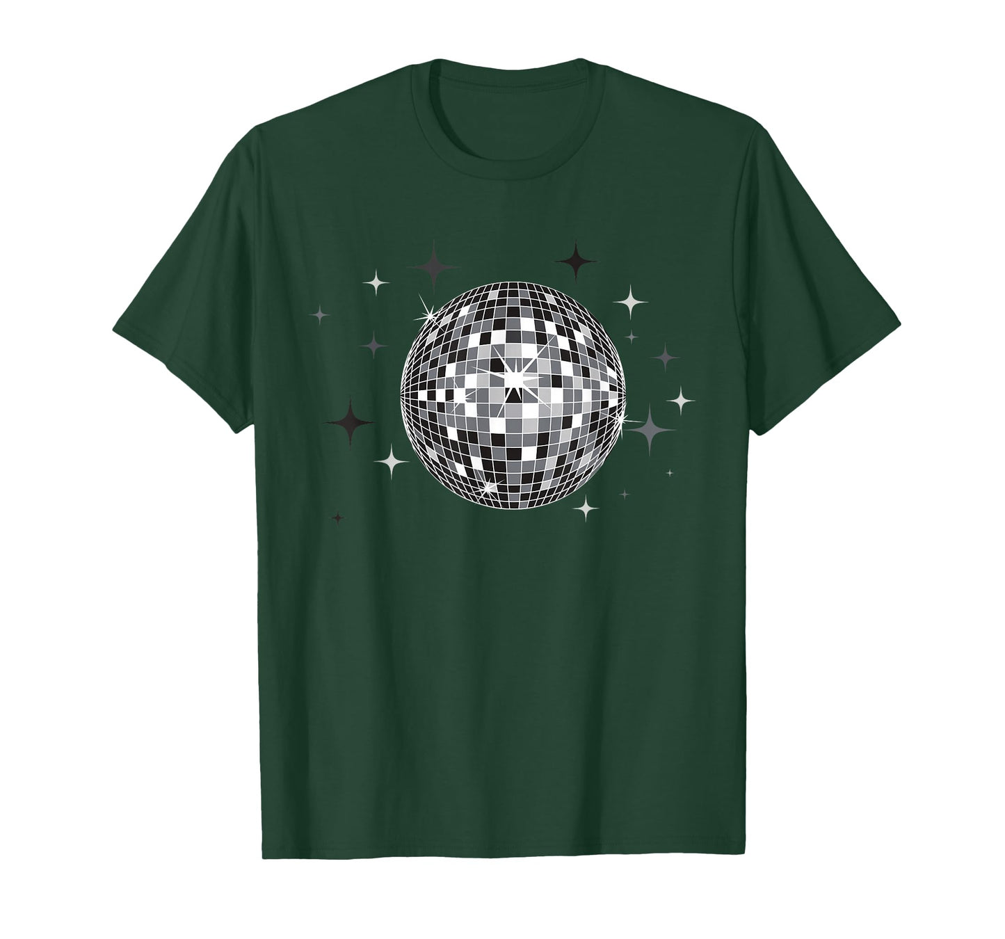 Black and White Disco Ball Club Retro T-Shirt