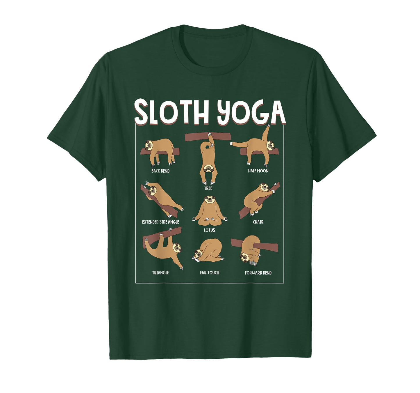 Funny Sloth Yoga Gift Slow Animal Exercise Lovers Men Women T-Shirt
