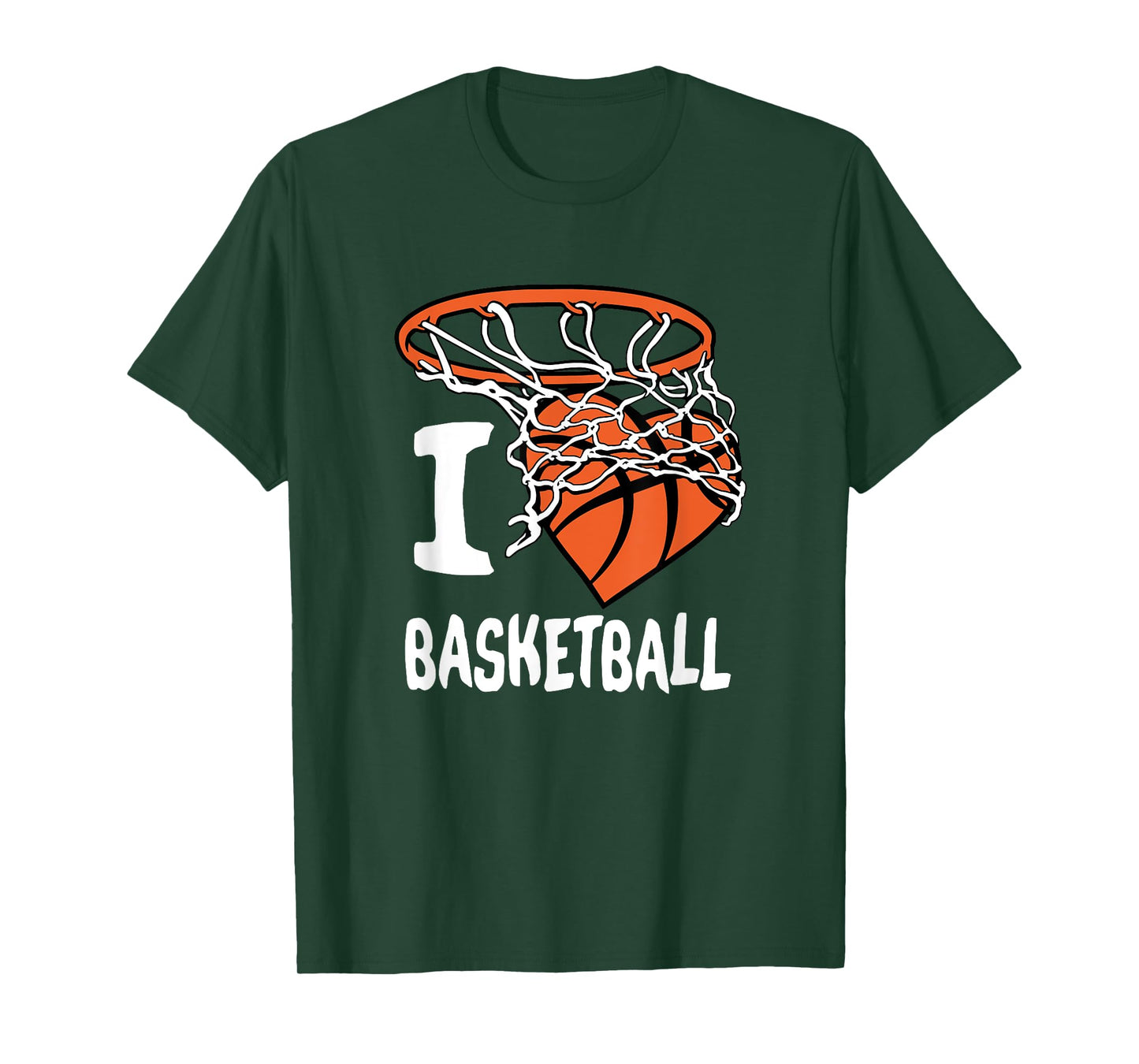 I Love Basketball T-Shirt Girl & Boys Youth Basketball Hoop T-Shirt