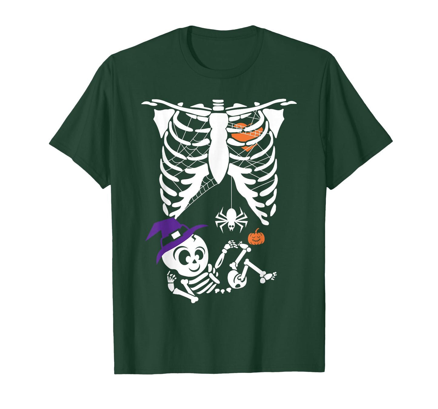 Cute Pregnant Skeleton Pregnancy Baby Announcement Halloween T-Shirt