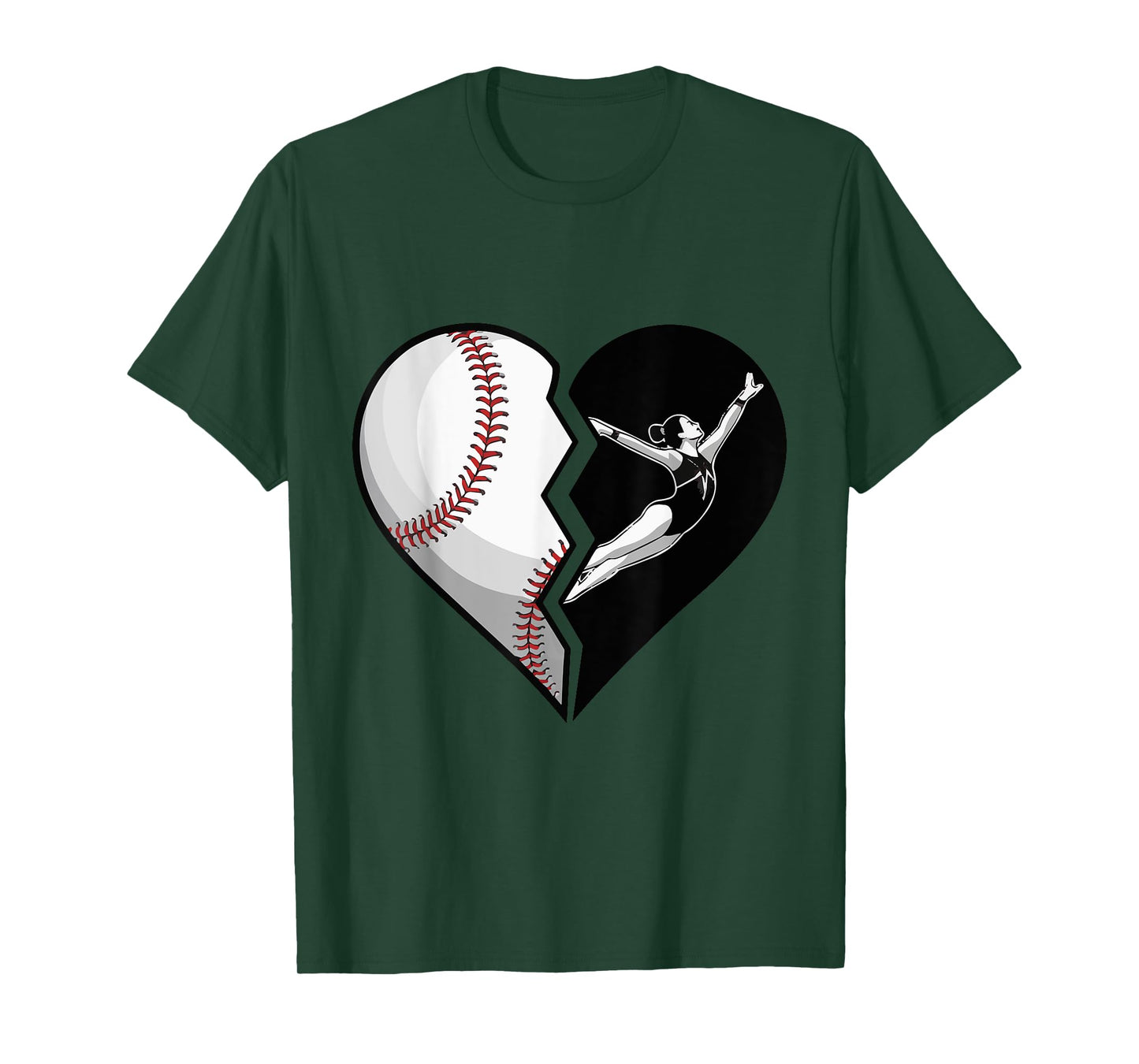 Baseball Gymnastics Mom Heart Sports Supporter for Mom Mama T-Shirt