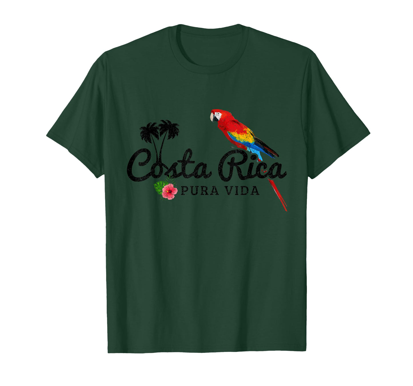 Costa Rica Parrot Macaw Vintage Pride Costa Rican Souvenir T-Shirt