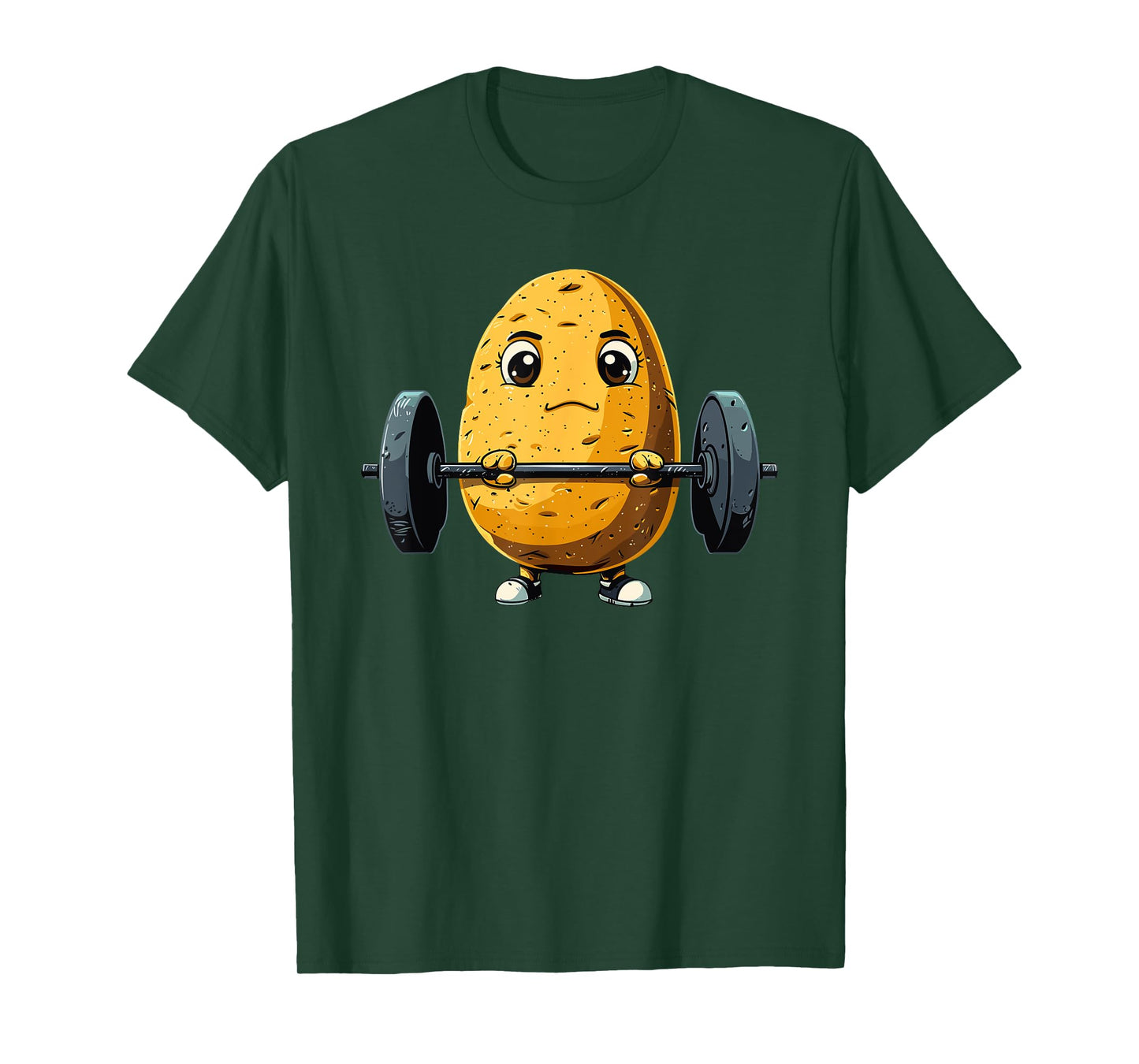 Potato Weightlifting Barbell Workout Potatoes Weightlifter T-Shirt