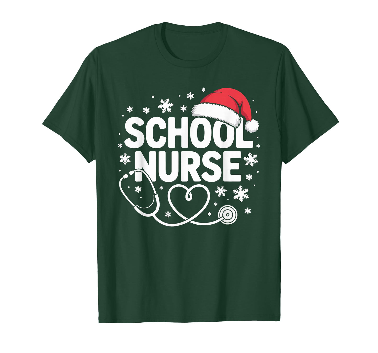 School Nurse Christmas Santa Cap Nursing Humor Xmas T-Shirt