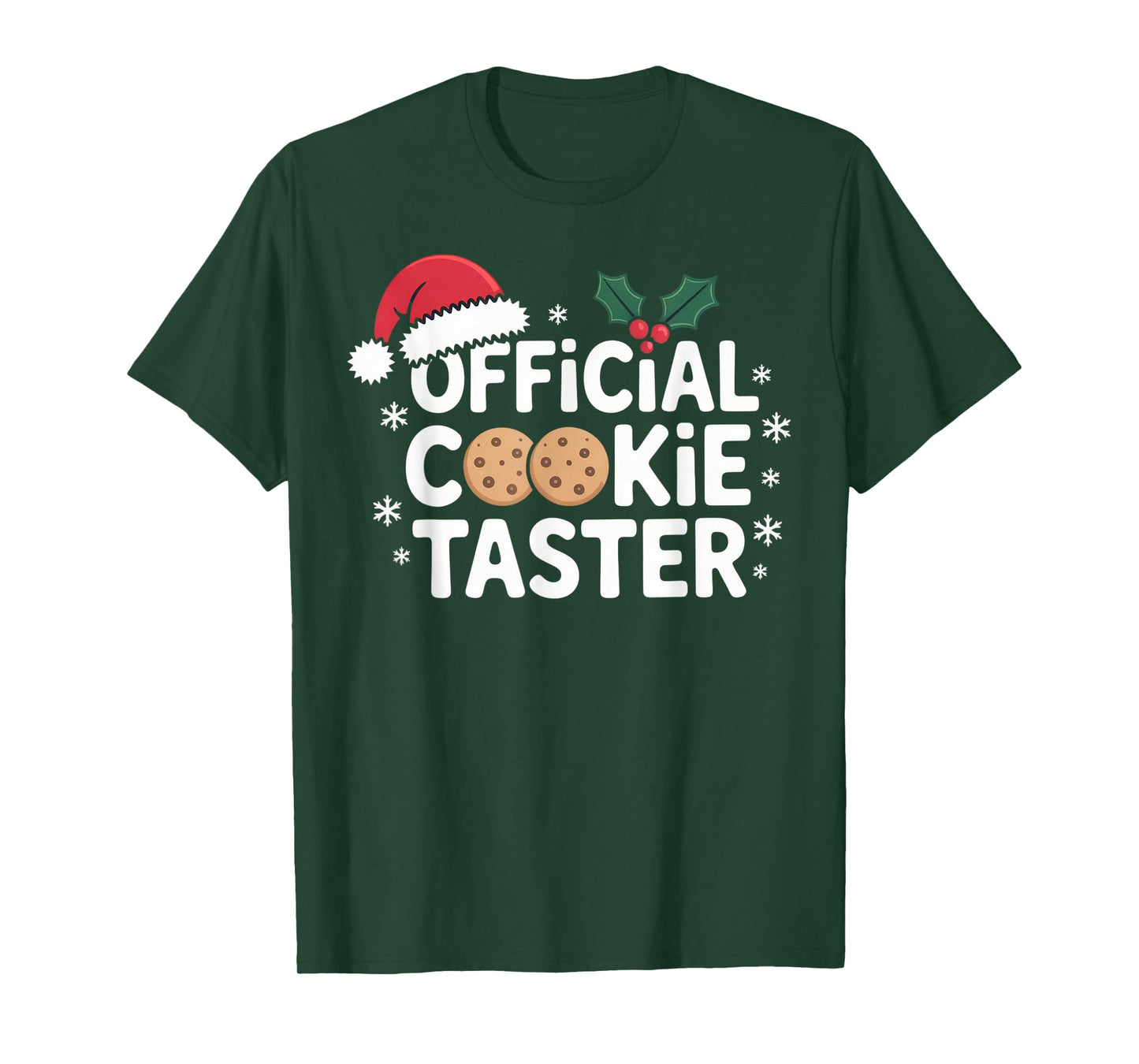 Official Cookie Taster Santa Hat Christmas Fun for Holiday T-Shirt