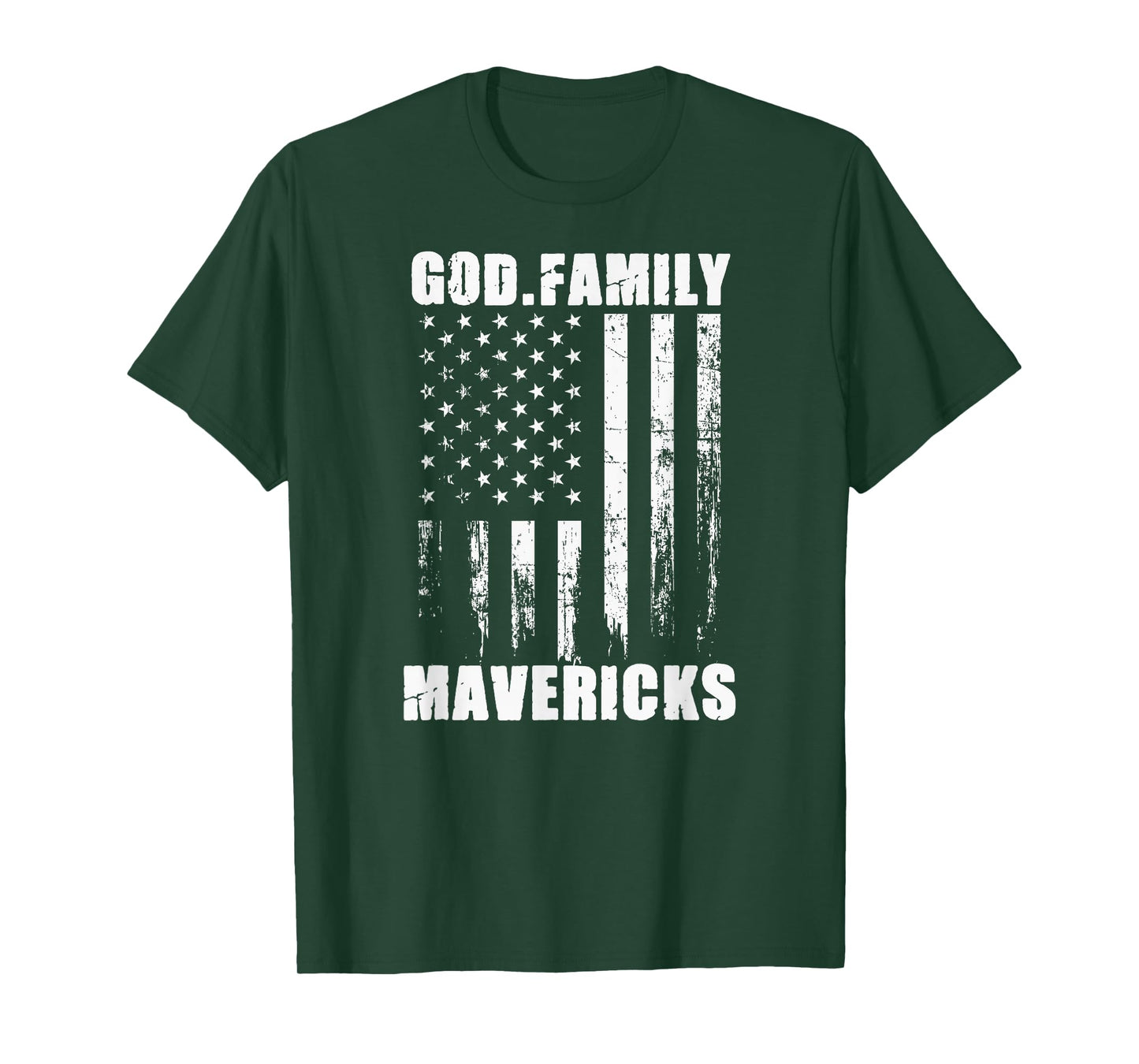 Marshall Mavericks God. Family. Vintage USA Flag T-Shirt
