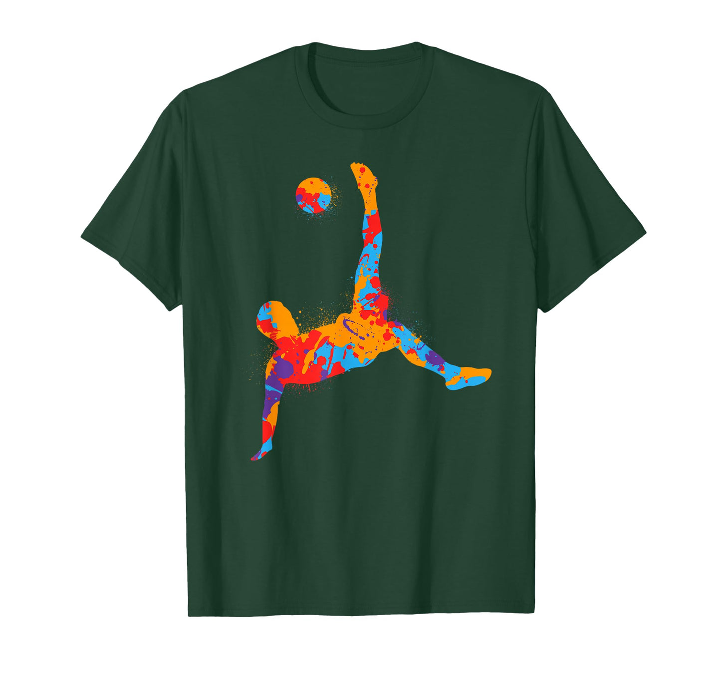 Colorful Soccer Player Sports Kids Boys Men Soccer T-Shirt