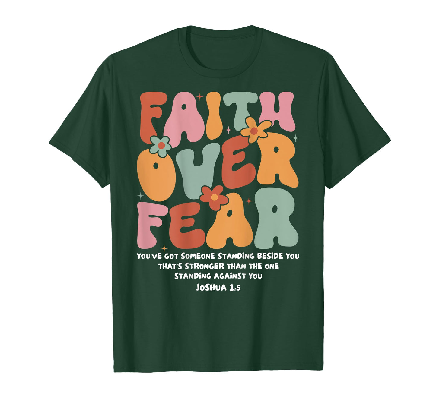 Faith Over Fear Christian Groovy Retro Men Women Kids T-Shirt