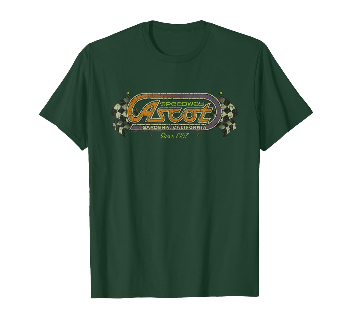 Vintage Retro Ascots Car Racing Speedway 1957, Distressed T-Shirt