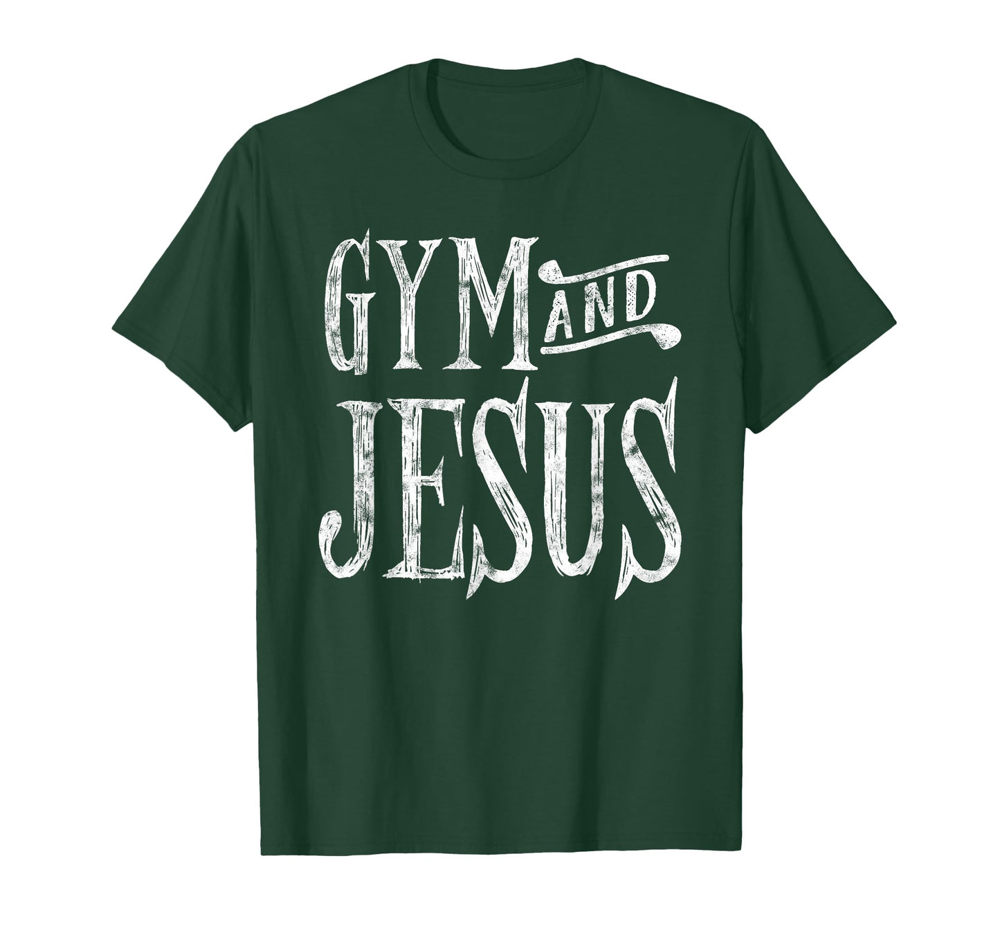 Distressed Gym and Jesus Christian Workout T-Shirt