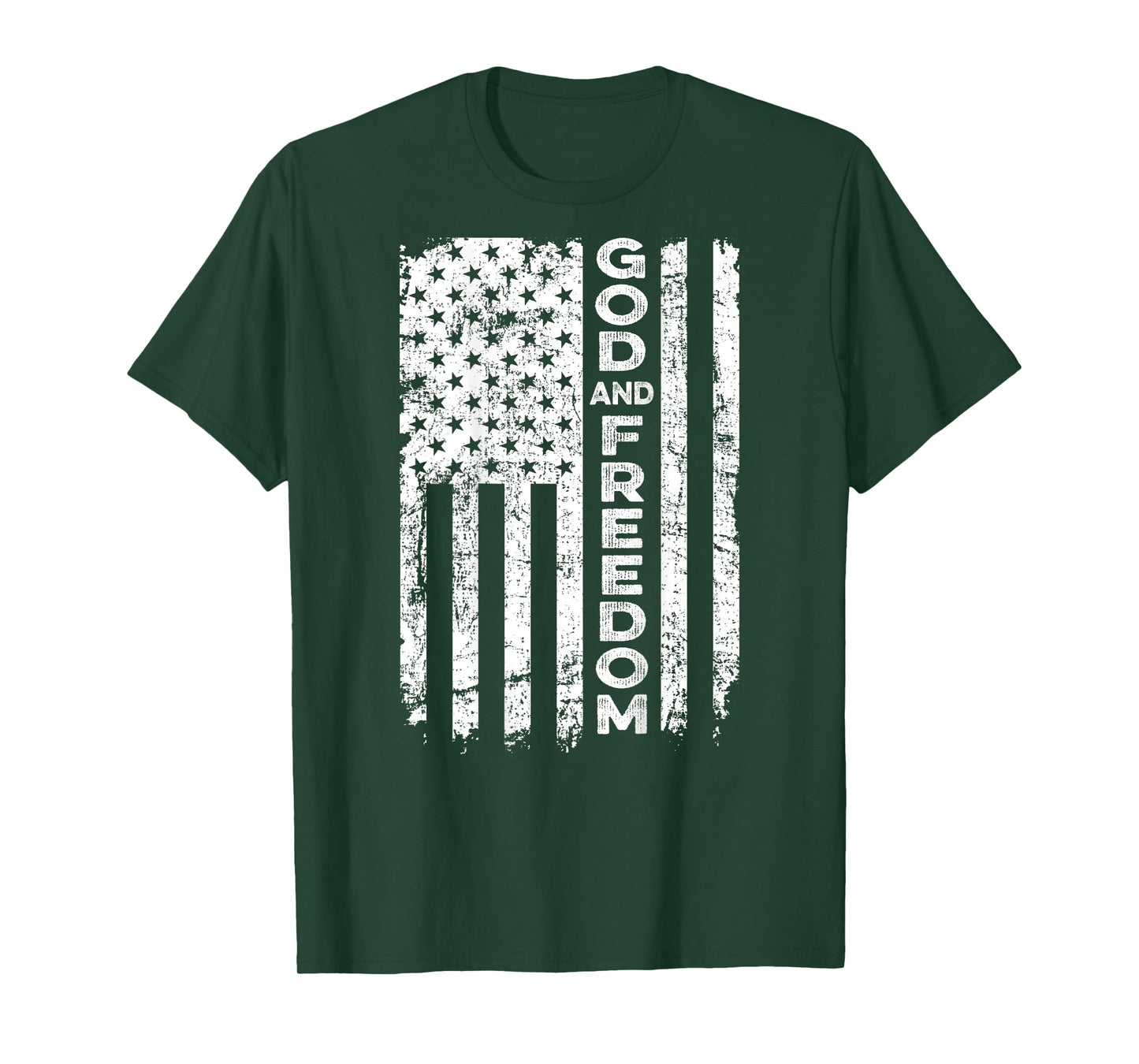 God And Country - Patriotic Christian USA Flag (ON BACK) T-Shirt