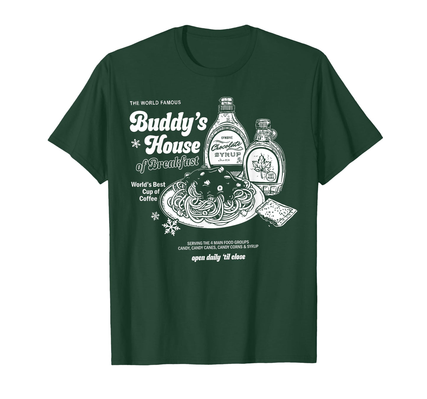 Buddys House of Breakfast Funny Cute Christmas Fitness Gym T-Shirt