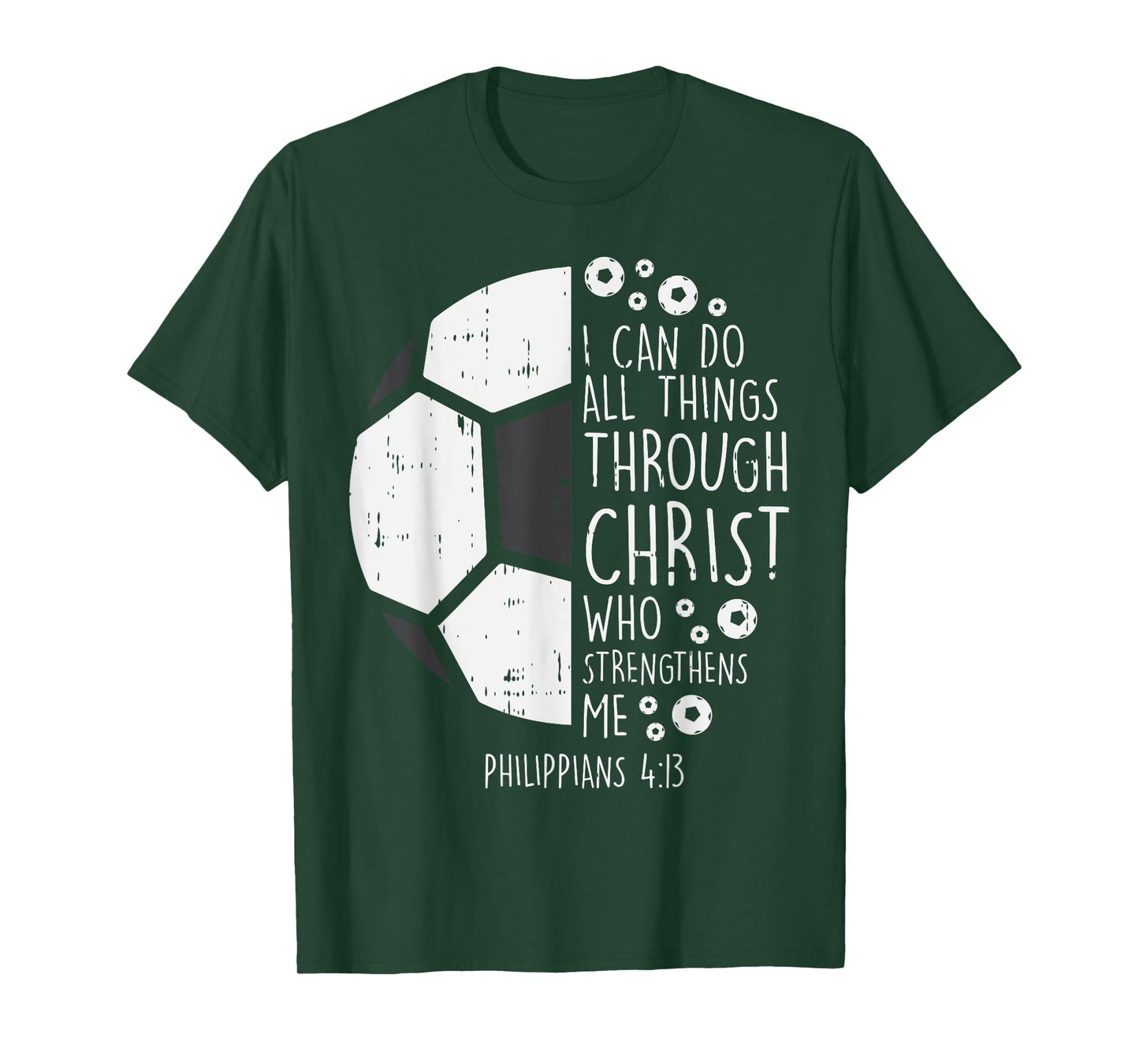 Soccer Footbal i can do things Bible God Jesus Gift T-Shirt