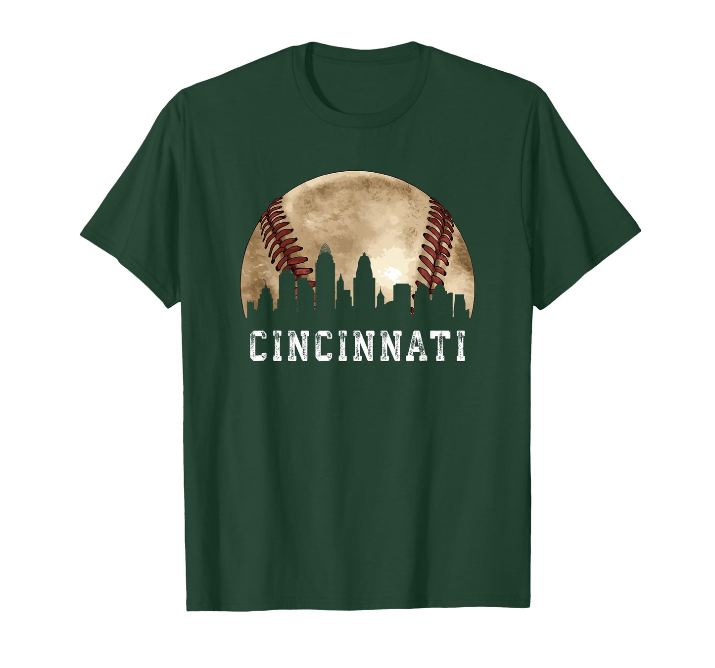 Cincinnati Skyline City Vintage Baseball Lover T-Shirt