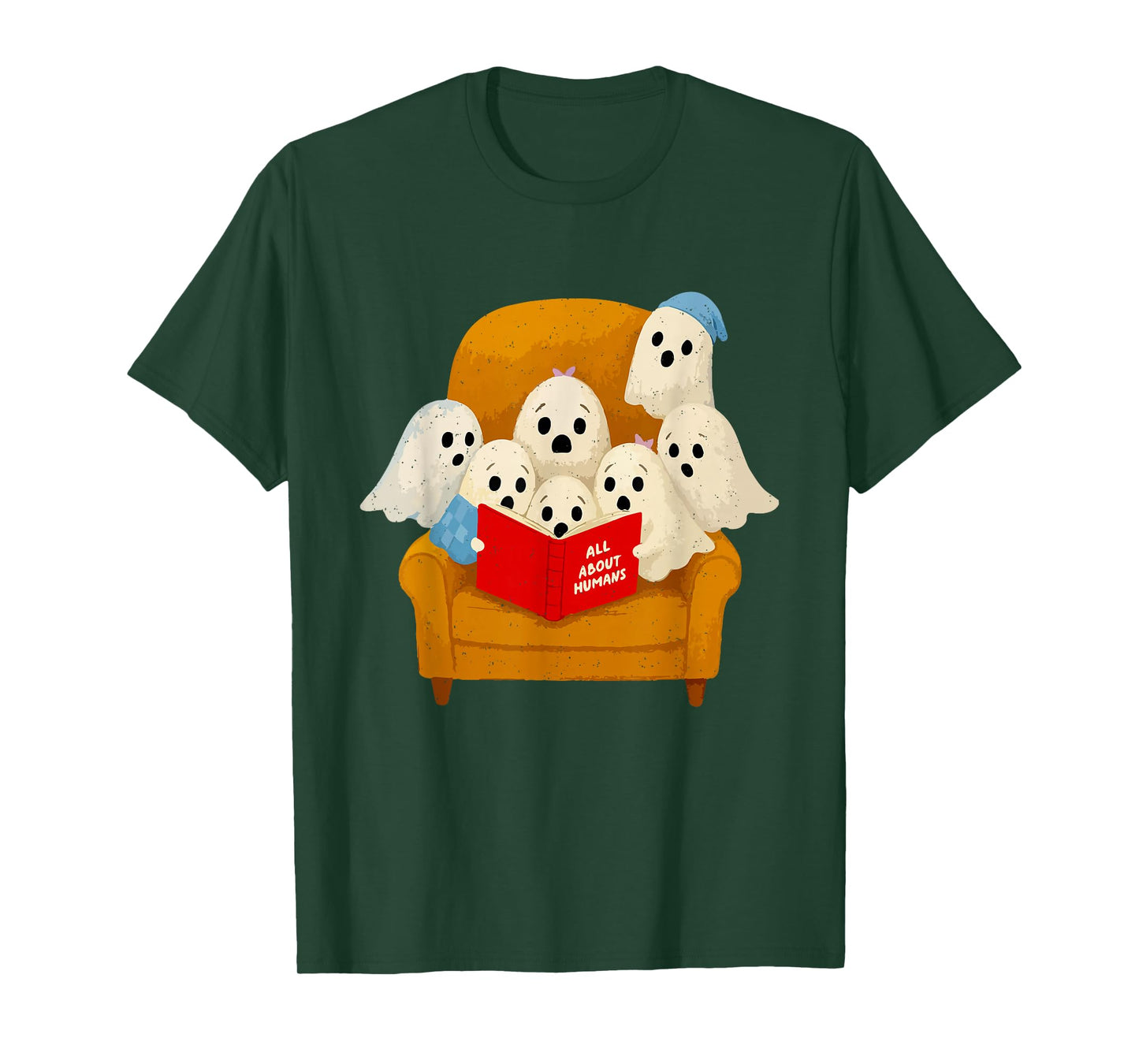 Ghost Reading Halloween Funny Book Lover Ghoul Spirit T-Shirt