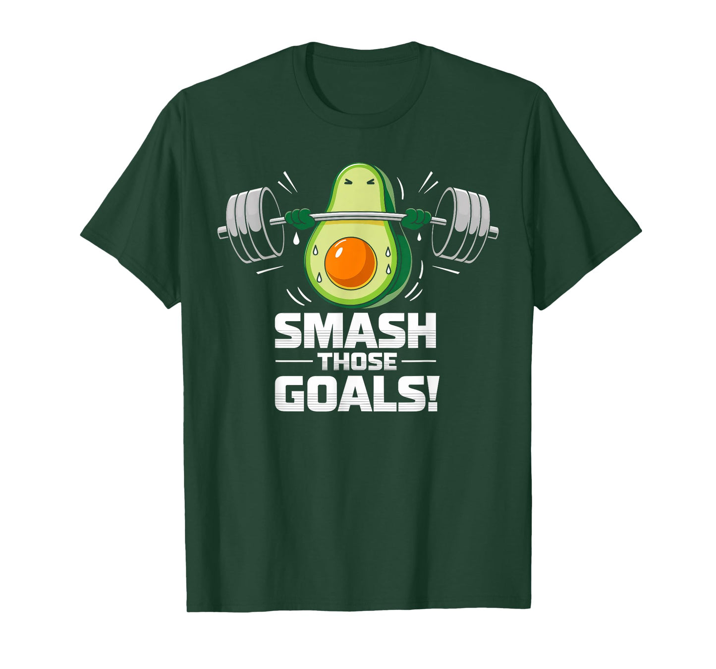 Smash Those Goals Cute Avocado Lifting Gym T-Shirt