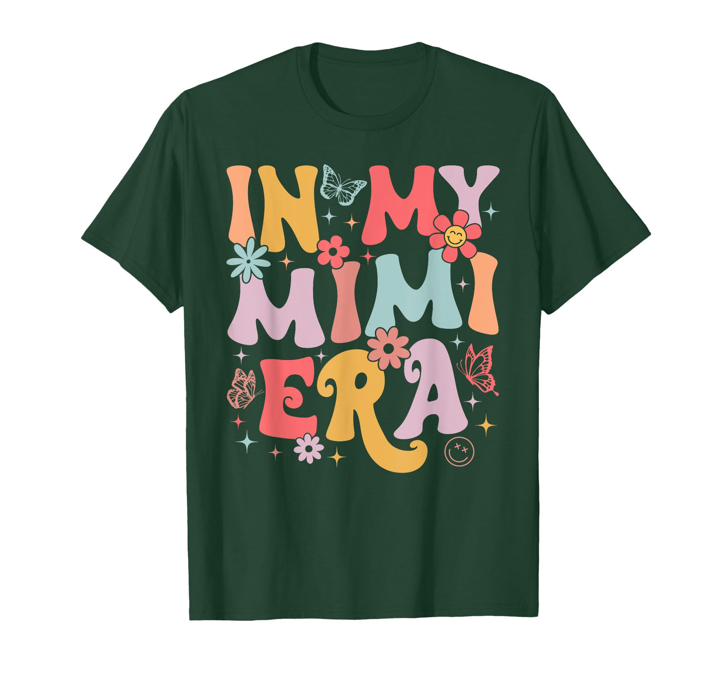 In My Mimi Era Groovy Retro Mothers Day Butterfly Women T-Shirt