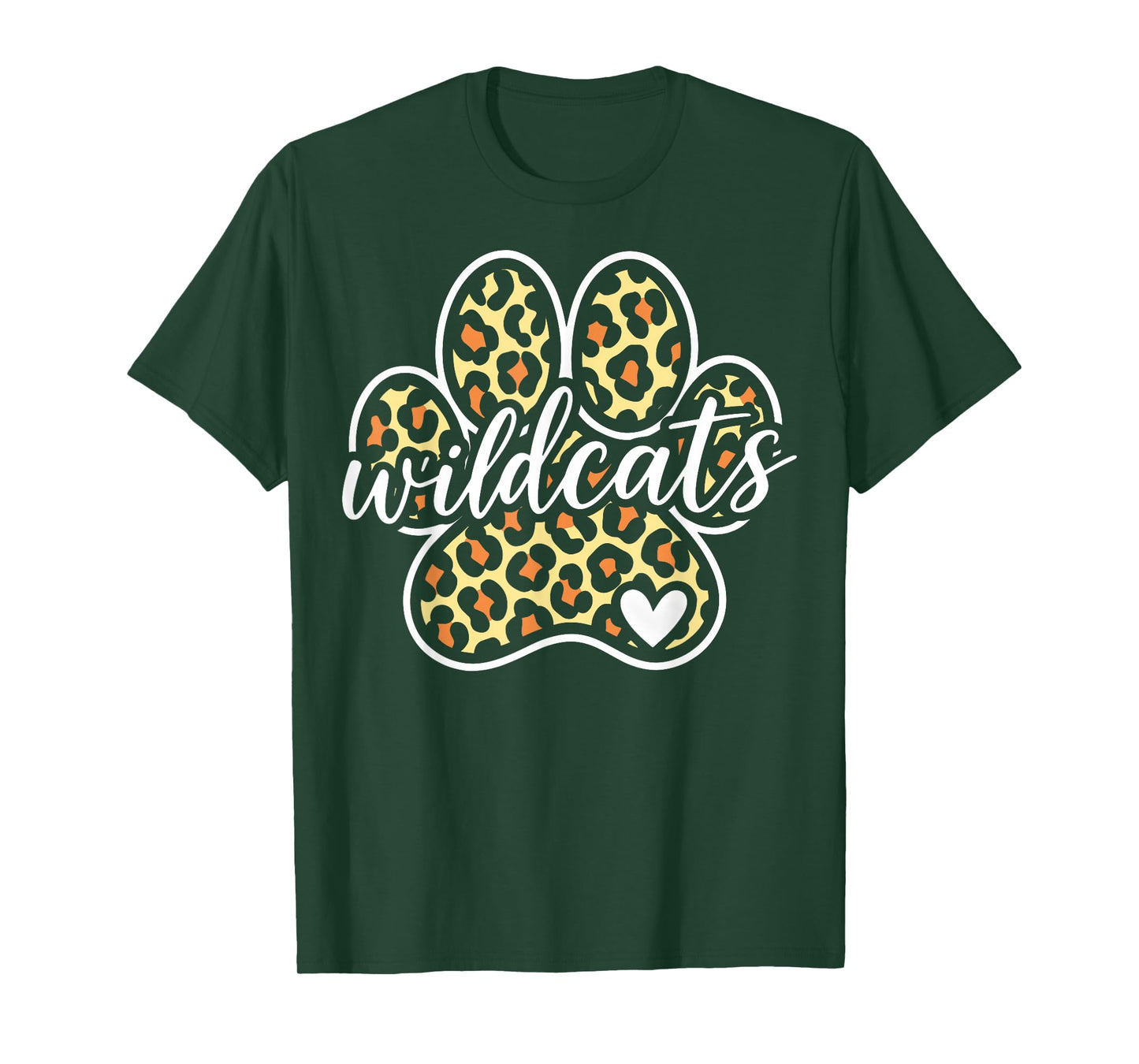 Wildcats Print Heart Vintage Gift for Men Women Kid Boy Girl T-Shirt