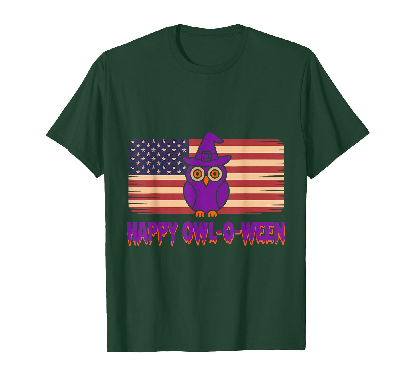 Happy Owl-O-Ween Cute Funny Owl Witch Hat Halloween T-Shirt
