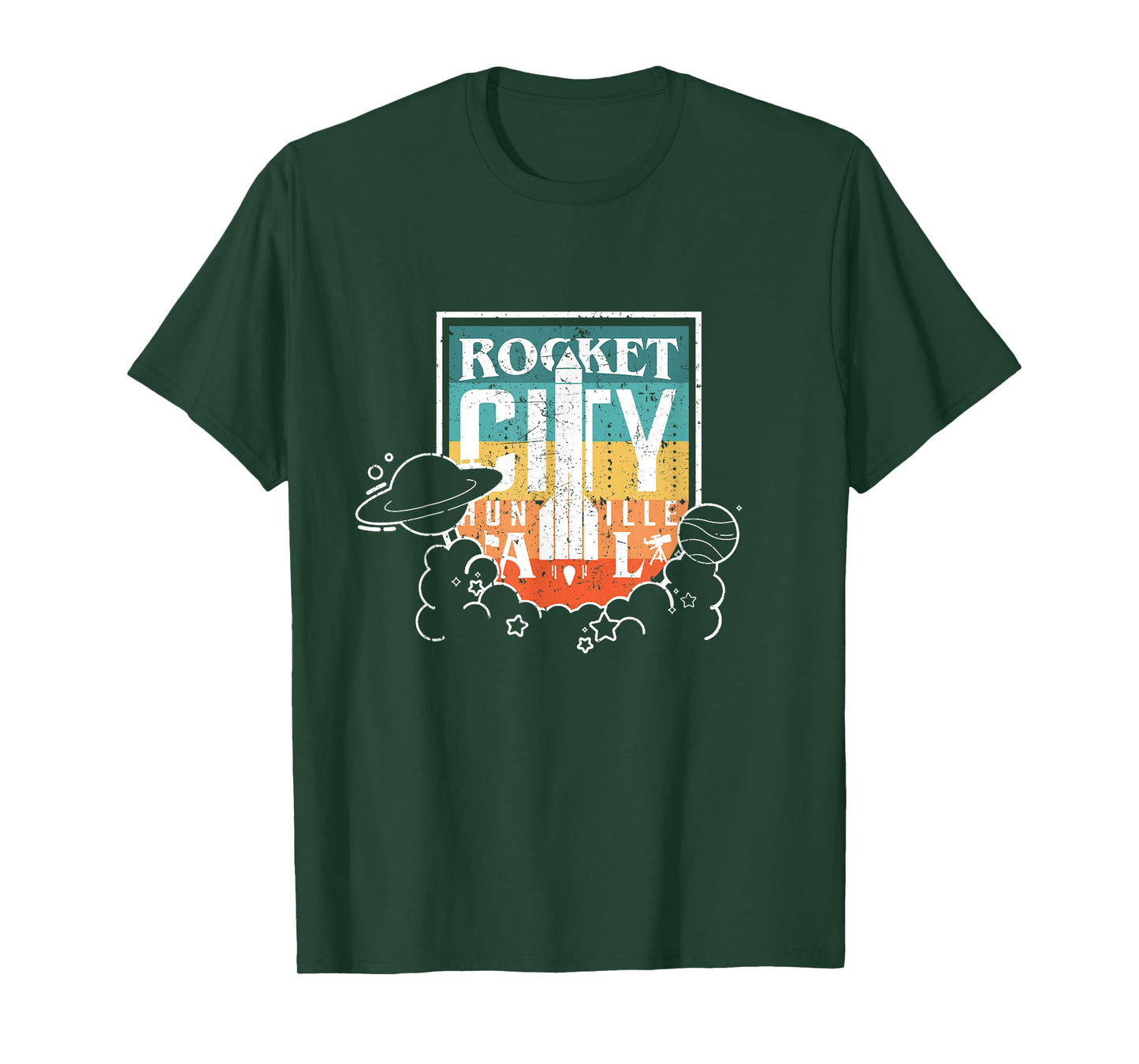 Huntsville Rocket City Alabama Space Moon Retro Aerospace T-Shirt